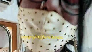 Lara DSouza's Orange Satin Saree BDSM Crossdressing Seduction