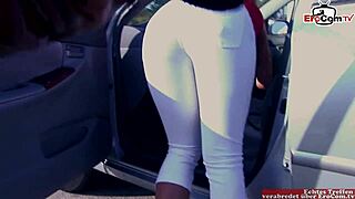 Brunette teen 18+ with natural big tits gets picked up for BBC pounding 😍🍆💦