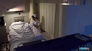 Nurse's tight pussy cares for old patient with super hard pounding