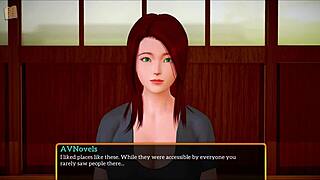 Redhead babe with big ass and small tits plays naughty game.