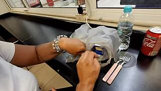 hey, morena bares hot pussy in public square for creamy mouth finish