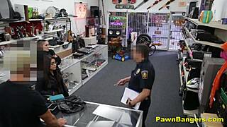 naughty thief caught stealing blows and rides shop owner's cock