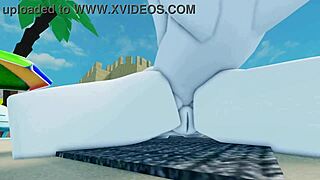 Shark pounds furry beach sex frenzy!