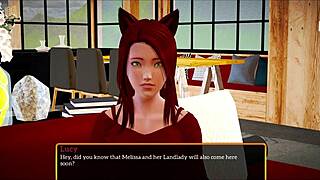 Redhead babe with big ass and small tits plays naughty game.