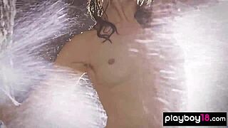 Vi shy ukrainian beauty strips steamy revealing her wet pussy slowly