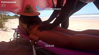 Ebony Beach Massage Turns into Wild Wife Ravishing
