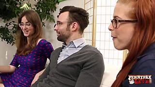 Jay Taylor coed rides cock wildly in stockings heels!