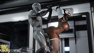 huge ass robot babe takes massive alien cock pounding part 3