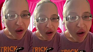 asmr glasses girl pops bubblegum bubbles for headphone tingles
