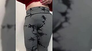 Curvy Milf Bounces Huge Ass in Tight Yoga Pants While Cleaning