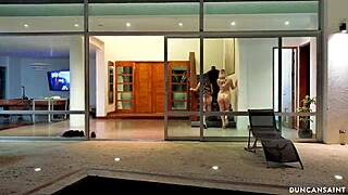 Playboy's Mansion Threesome Explodes with Big Tits and Huge Cocks!