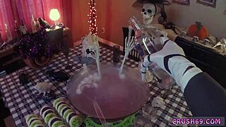 Taboo teen swallows massive load in wild fun