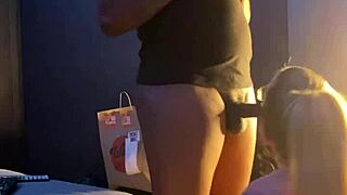 gracie deepthroats and sucks her gamer boyfriend's big cock