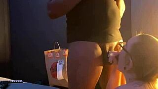 gracie deepthroats and sucks her gamer boyfriend's big cock