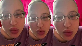 asmr glasses girl pops bubblegum bubbles for headphone tingles