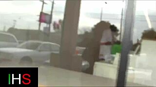 Shaved milf pussy rides black monster cock doggystyle cum