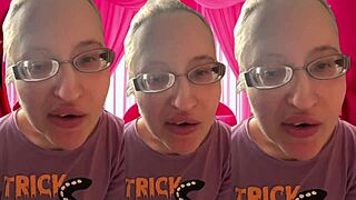 asmr glasses girl pops bubblegum bubbles for headphone tingles