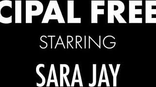 hey principal sara jay teases her wet strap-on dildo slowly