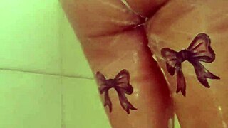 Quick Shower Tease Exposes BBW's Massive Tits and Huge Ass