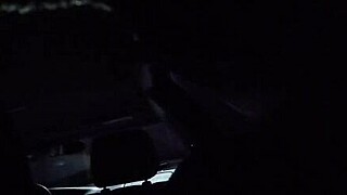 angie the fat whore sneaks car blowjob and creampie in hidden candid footage