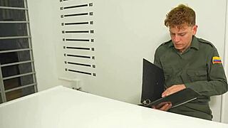 Hot slut swallows cop's load whole! 👮🍆💦