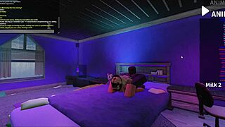 Blonde bimbo roughly pounded doggystyle in Roblox studio setup