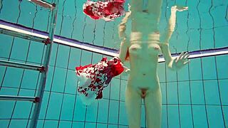 petite polish teen marketa's bikini tease turns steamy underwater by the pool