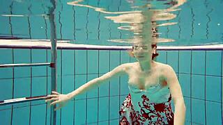 petite polish teen marketa's bikini tease turns steamy underwater by the pool