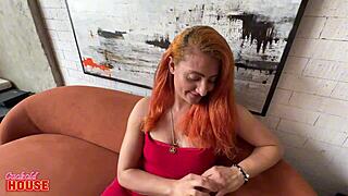 insatiable wife rides cock bent over in cuckold house with hubby's eager permission