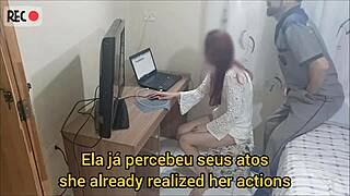 Hidden cam voyeur catches redhead uniform girl with dirty talking perv