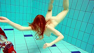 petite polish teen marketa's bikini tease turns steamy underwater by the pool