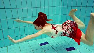 petite polish teen marketa's bikini tease turns steamy underwater by the pool