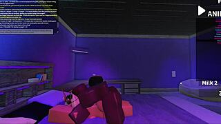 Blonde bimbo roughly pounded doggystyle in Roblox studio setup