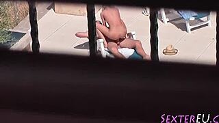 Voyeur spies on German teen's raw outdoor pounding