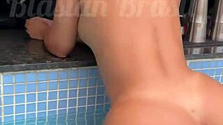Hot Japanese beauty fucked deep in public pool paradise