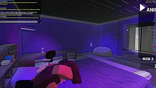 Blonde bimbo roughly pounded doggystyle in Roblox studio setup