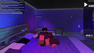 Blonde bimbo roughly pounded doggystyle in Roblox studio setup