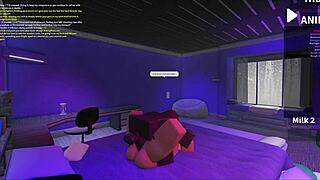 Blonde bimbo roughly pounded doggystyle in Roblox studio setup