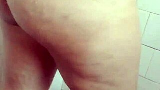 skinny amateur strips clothes during bath time