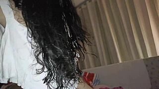 Skirt-clad hottie begs for rough public pounding action