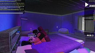 Blonde bimbo roughly pounded doggystyle in Roblox studio setup