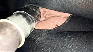 Wet pink pussy amateur street slut endures triple anal and pussy frenzy