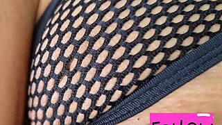 Stranger gropes my shaved wet pussy outdoors playing every inch!