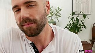 pov of tattooed muscular danny steele fingering shaved pussy then fucking hard as boyfriend