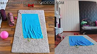 double curvy milf big asses naked yoga workout spreading