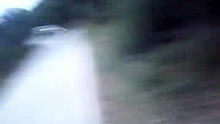 daring naked flash by the road in public car outdoor thrill