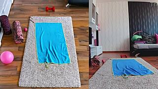 double curvy milf big asses naked yoga workout spreading