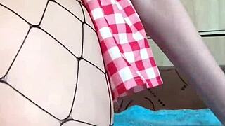 hey girl, feel this big dildo rip through my pantyhose till i explode