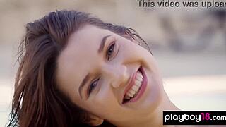 smoking ukrainian brunette serena wood strips to reveal shaved pussy outdoors