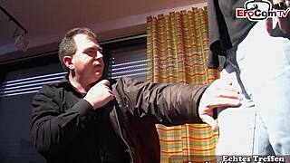 Fat German milf seduced into raw sex interview casting big cock ride